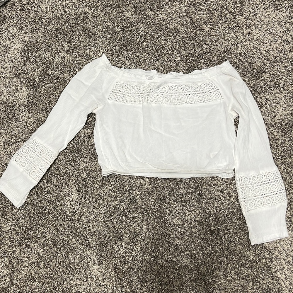 Cropped white off the shoulder top